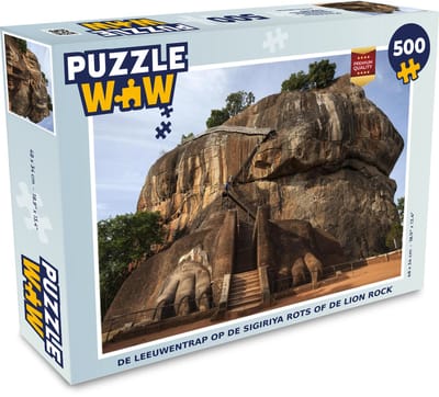 Puzzel De leeuwentrap op de Sigiriya rots of de Lion rock - Legpuzzel - Puzzel 500 stukjes