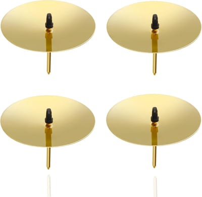 SnelShoppen - 4 x Adventskrans Kaarsenhouders 5 cm - Universele Kaarsenpluggen voor Kerst, Gouden Metalen Candle Holders voor Advent Wreath