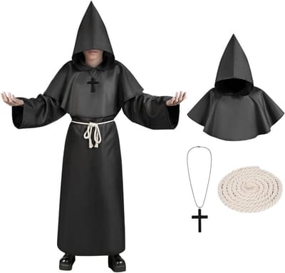 Kinderen monnik kostuum, jongens en meisjes middeleeuwse gewaden, capes voor cosplay en verkleedfeest, priesters en ridders outfits