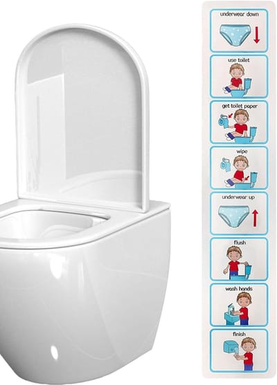 Potjestraining Programma - Visuele Stickers - Kinderen Leren - Stapsgewijze Stickers - 10 x 51 cm - Blauw