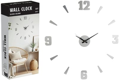 Koopman - Wandklok - 60 cm - Zilverkleurig - Modern - Loftstijl
