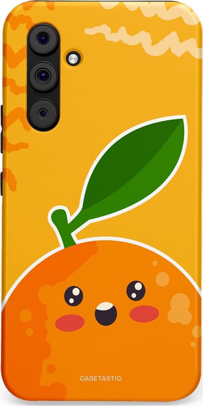 Casetastic Hoesje Geschikt voor Samsung A54 (5G) - Stijlvolle Beschermende Duo-layer Case - Vrolijke Sinaasappel