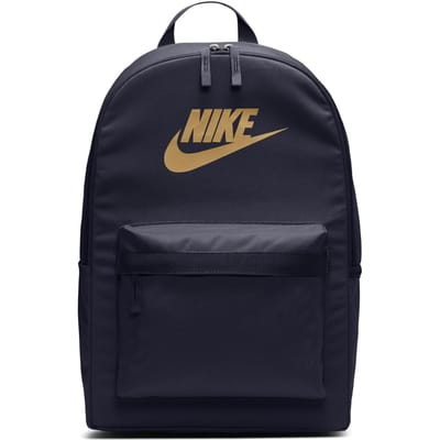 NIKE Unisex Heritage Rugzak - 2.0 Tas Zwart met Goud Logo