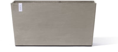 Ecopots Paris Wheels 100 - Taupe - 100,5 x 39,6 x H51,8 cm - Rechthoekige taupe bloempot / plantenbak op wielen