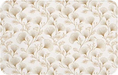 Badmat 80x50 cm - Antislip - Ginkgo - Takken - Goud - Badmatten voor badkamer - Badkamermat - Douchemat - Badkamer mat
