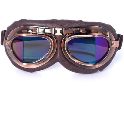 Motor Retro Bril Vintage Moto Klassieke Bril voor Harley Piloot Steampunk Fiets Koperen Helm Uitrusting Li Praktisch Gebruik black