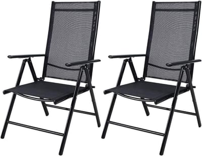 Vouwbare Tuinstoelen Set van 3 - Verstelbare Ligstoelen met Hoog Rugleuning en 7 Posities