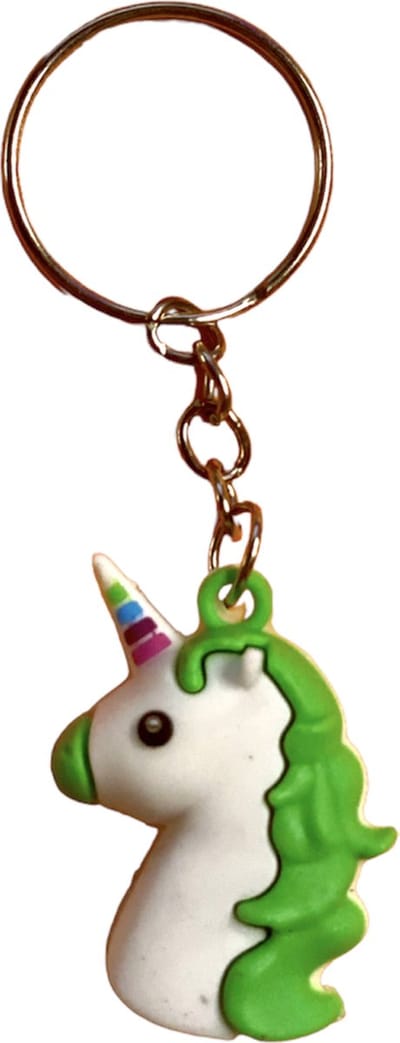 Bijoux by Ive - Sleutelhanger met sleutelring en Eenhoorn - Unicorn - Groen - Wit
