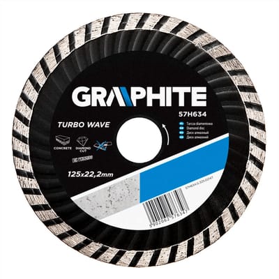 Graphite - Diamantzaagblad - Turbo Wave - 125 mm - Beton en Steen