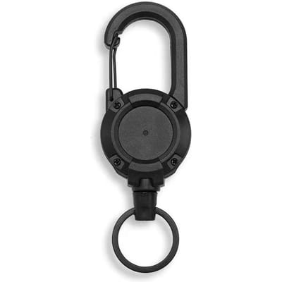 Intrekbare, zware trekhaak Karabijnhaak Sterke stalen kabelgesp Veer Sleutelhanger Buitensportief accessoire Sleutelhanger Gereedschap gray