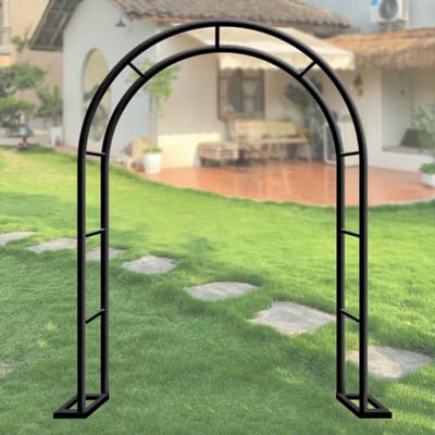 Metalen Tuinboog - Rozenboog Klimplant - Tuin Decoratie - Robuuste Constructie - 220 cm Hoog - Zwart