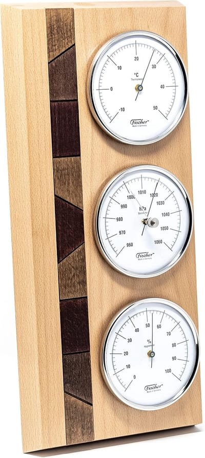 Luxe Weerstation Binnen en Buiten: Barometer, Hygrometer & Thermometer Set