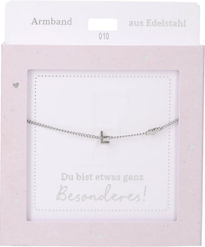 Depesche armband zilver met F-hanger en hartje - vriendschapssieraad.