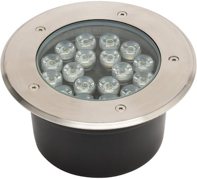 LED Grondspot - Aruz - Inbouw Rond - 18W - Waterdicht IP67 - Natuurlijk Wit 4000K - Rond - Mat Chroom - RVS