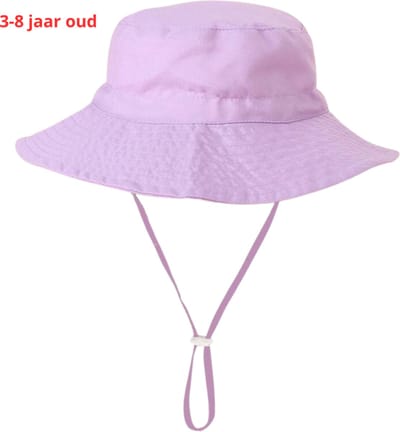 Livano Zonnehoed - Reishoed - UV Beschermende Hoed - Bucket Hat - Festival - Pet - Hoedje Voor Kinderen - Hoofdbescherming - Paars - 3-8 Jaar