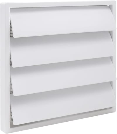 Ventilatie rooster - Afzuigkap rooster - Badkamer ventilatie - Automatische sluiting - 150 mm kanaal - Wit
