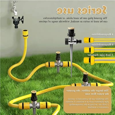 Automatische Tuinsproeier Set van 2, Verstelbare 360° Grondspike voor Gazon, Planten en Groenten, Ideaal voor Tuinonderhoud en Waterbesparing