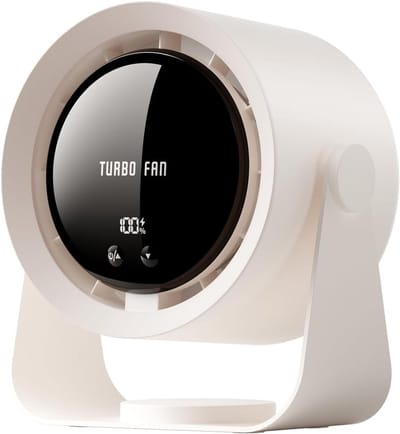 VHV - Bureauventilator - USB tafelventilator - USB oplaadbaar - 5 snelheidsstanden - 5400 mAh - digitaal display - stil - voor bureau, kantoor, slaapkamer, keuken