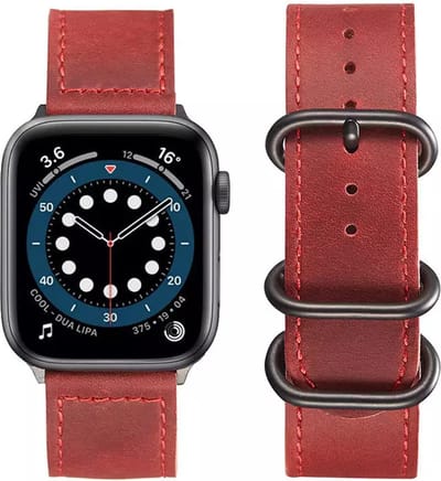 Fungus - Smartwatch bandje - Geschikt voor Apple Watch 38 / 40 / 41 mm - Series 1 2 3 4 5 6 7 8 9 SE iWatch - PU leer - Rood