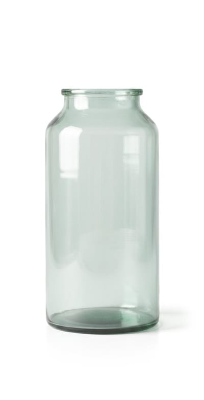 Hakbijl Glass Melkbus Bloemenvaas - Transparant - cilinder - gerecycled glas - D22 x H42 cm