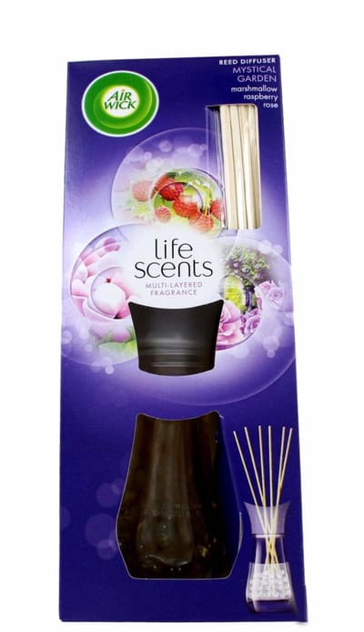 Air Wick - Life Scents - Geurstokjes - Mystical Garden - Marshmallow, Framboos & Rozen - 25 ml