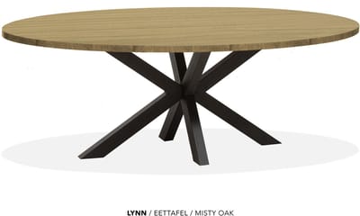Maxfurn - Lynn - Ovale eettafel Lynn | Zeer krasvast | Kleur: Misty Oak | Afm. 180x102cm