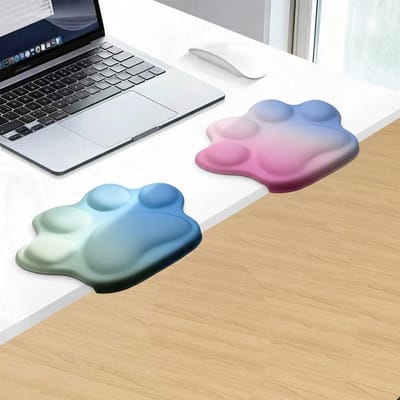Ergonomische L-vormige polssteunen voor bureaugebruik, antislip en comfortabel, 2 stuks van visco-elastisch schuim voor werk en gaming