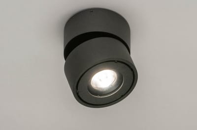 Lumidora Opbouwspot 73446 - MADISON - Ingebouwd LED - 9.0 Watt - 950 Lumen - 2700 Kelvin - Zwart - Antraciet donkergrijs - Metaal - Buitenlamp - Badkamerlamp - IP65 - ⌀ 10 cm