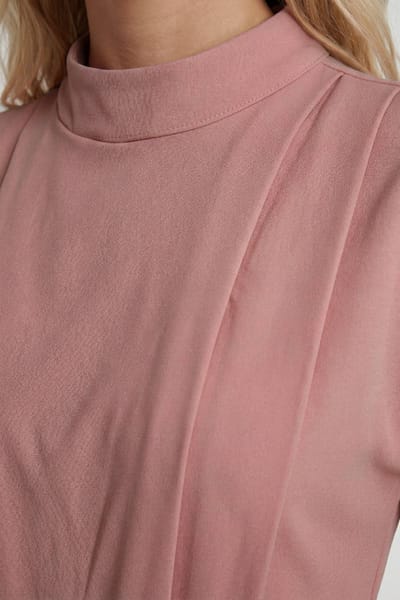 boohoo Dames Jumpsuit Met Wijde Pijpen En Geplooide Details Op Maat | Woestijnroos | Maat: 36