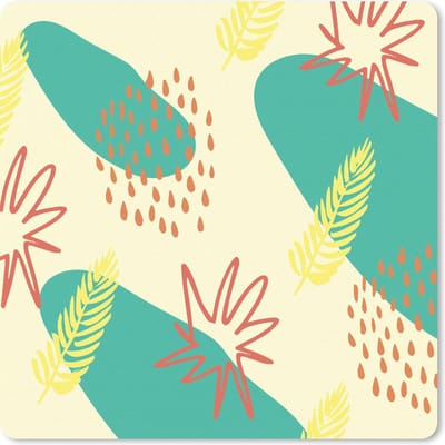 Muismat 20x20 cm - Mousepad Zomer - Planten - Blauw - Muismatten