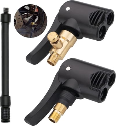 2 Stuks Auto Ventieladapter met Slang, Fietspomp Slangadapter, Franse Ventieladapter voor Auto, Fiets en Motorfiets, 8 mm, Ideaal voor Bandenopblazen en Onderhoud