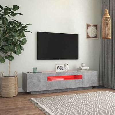 vidaXL - Tv-meubel - met - LED-verlichting - 160x35x40 - cm - betongrijs