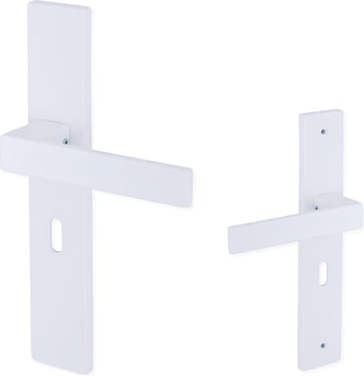 Eliot® deurklink op schild baardsleutel - slotafstand 56mm - mat wit - kamerslot