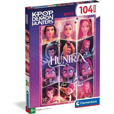 Clementoni - K-Pop Demon Hunters - Puzzles 104 Pieces Super - Puzzle enfant - Des 6 ans - Huntrix -Rumi, Mira et Zoey - Netflix