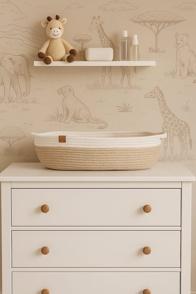 The Baby Supply Mozes Mand XL– Natuurlijke Verschoonmand voor je Newborn incl. matras