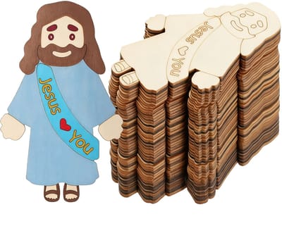 VANDAAG VERZONDEN - I Love Jesus Hout - COR SINHO® - 10 Stuks - DIY knutselen hobby - Christelijk - Jezus - Pasen / Goede Vrijdag