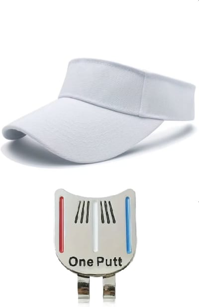 Golf Zonneklep + Putting Alignment Tool - Zonneklep Dames - Wit - Zonneklep Heren - Golf Accessoires - Golf Spullen