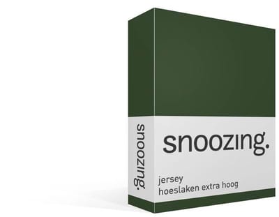 Snoozing jersey hoeslaken extra hoog - 70x200 cm - Eenpersoons - Donker Groen