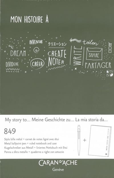 NOTITIE BOEK EN PEN CADEAU SET MON HISTOIRE A CARAN DACHE
