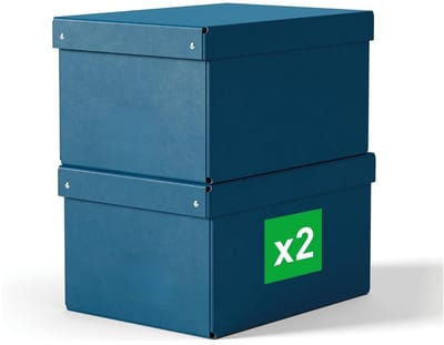 Famanu – Duurzame Opbergdozen - Compatibel met Kubuskasten & Wandplanken - Stapelbare Organiser van 17L - voor Thuis & op Kantoor (27 x 37 x 20cm - Blauw)