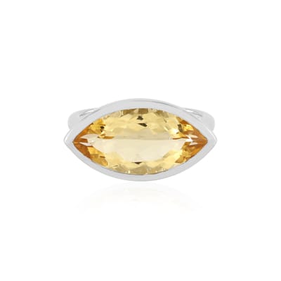 Cavill - Monosono Collection Ring - 925 Sterling Zilver Geplatineerd - Braziliaanse Citrien 4.58 ct - Marquise Slijpsel - Elegant