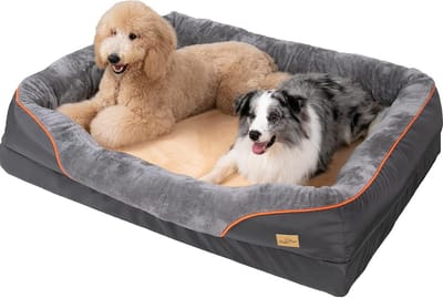Bingopaw Hondenbed Sofa XXX-Large - Traagschuim Huisdierenbed - Orthopedische Waterdichte Huisdierenbank - Puppy Kussenmat met Randen en Afneembare Hoes - Antislip Onderkant - XXXL - 135x100cm