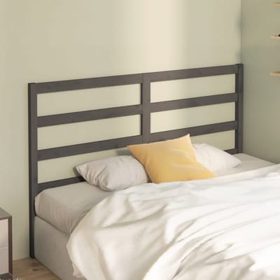 vidaXL - Hoofdbord - 126x4x100 - cm - massief - grenenhout - grijs