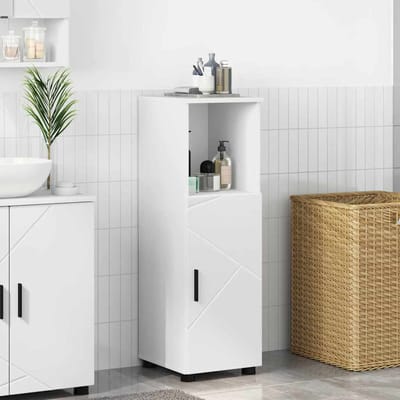 vidaXL - Badkamerkast - Wit - 30 - x - 35 - x - 95 - cm - Bewerkt - hout, - Metaal