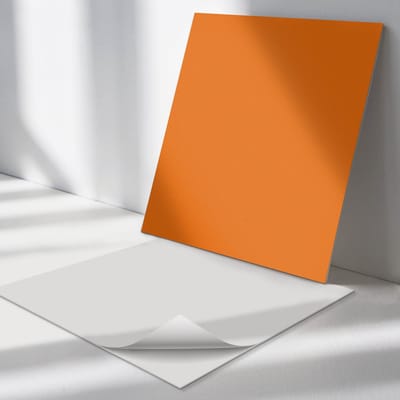 Wallfluent Vinyl Tegels - Kleur Oranje Wand PVC Tegels - 30 cm x 30 cm - Uniform Vinyl Tegels - 9 stuks - Vierkant PVC Tegels - Patroon Plaktegels - Vinyl Tegels Zelfklevend - Plaktegels Keuken en Badkamer