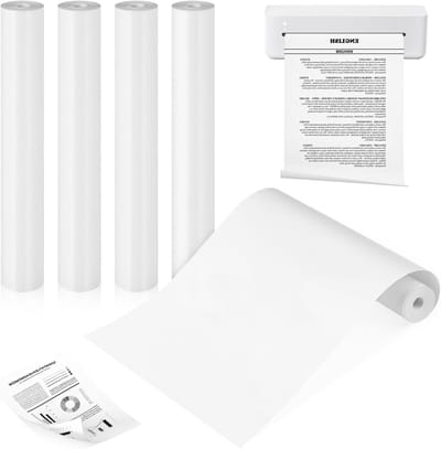 A4 Thermisch Papier Rol van 5 Stuks, BPA Vrij, Sneldrogend, 210 mm x 7 m, Geschikt voor Draagbare Printers, Foto Afdrukken en Notities