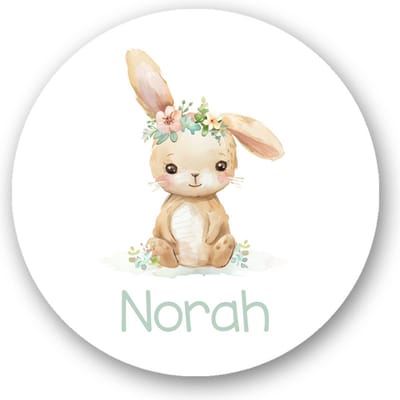Sticker lief klein konijntje naam | Sticker | Konijntje sticker | 40 mm | Sluitzegel | Sluitsticker | Naamsticker | Sluitstickers Pimp Studio
