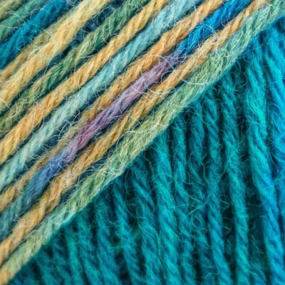 Brei-Haakgaren Luca-s – WoolenWalk Merino - 210 - Surf and Spice - Blauw gemeleerd - bol van 50 gram