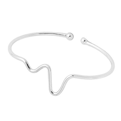 Marama - armband Heartbeat Zilver - 925 Sterling zilver - bangle - hartslag - buigbaar - verkleurt niet