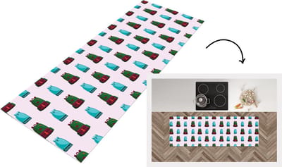 Keukenloper - Loper keuken - Rugzak - Patronen - Retro - Pastel - 150x50 cm - Keukenloper vinyl
